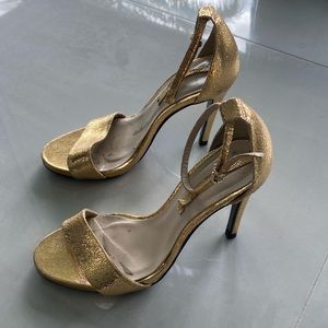 Zara Gold Heels Strappy Sandals